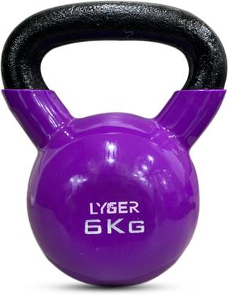 LYGER Vinyl Coated Premium Kettlebell | Kettle bell For Gym & Workout Yellow Kettlebell
