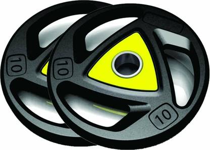 RADHA MURAT 20 kg Olympic Weight, Rubber Coated Iron Weight Plates(Plastic,Black)(10*2= 20 kgs) Home Gym Combo