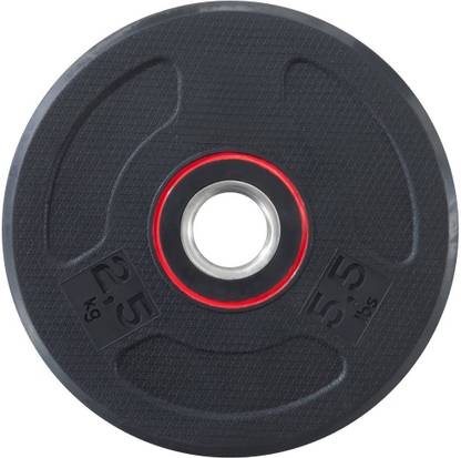 dynamics 2.5 kg Decathlon, Rubber Weight Training Disc, 2.5 kg Weight, 5.5 lbs Plate Home Gym Combo
