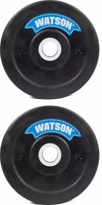 Watson 10 kg Rubber Weight Plate Set (5KG X 2=10KG) for Home Gym Weight Plates Black Home Gym Combo