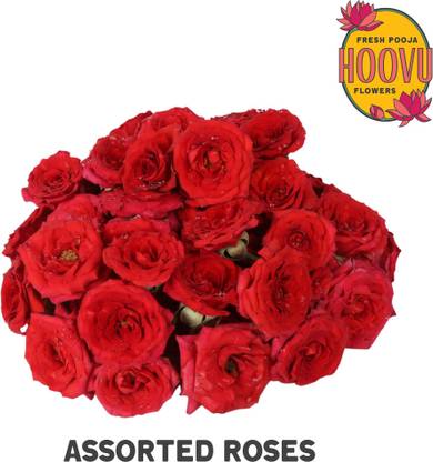 Red Fresh Red Assorted Flower Basket