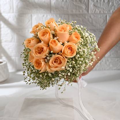 Floweraura Fresh Peach Rose Bouquets