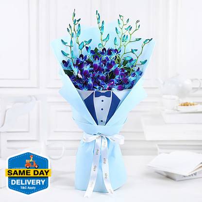 Blue Fresh Blue Orchids Bouquets