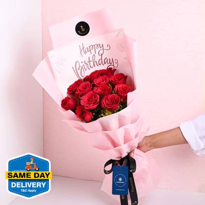 Floweraura Fresh Happy Birthday Bouquet Of Roses Rose Bouquets