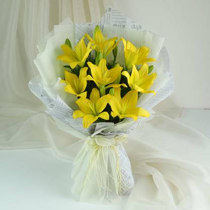 FNP Fresh Yellow Lilies Bouquets
