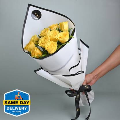 Love Special Bunch of Fresh Live 10 Yellow Rose Flowers Bouquet Fresh Love Special Bunch of Fresh Live 10 Yellow Rose Flowers Bouquet Rose Bouquets