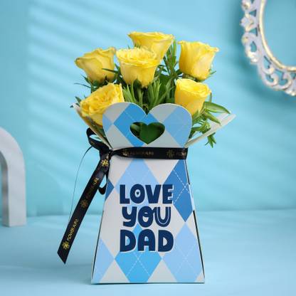 Premium Fresh Live Flower Bouquet of 6 Yellow Roses In Box Fresh Premium Fresh Live Flower Bouquet of 6 Yellow Roses In Box Roses Bouquets