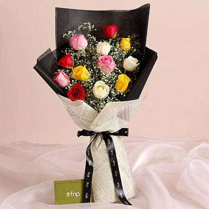 FNP Fresh Multicolor Roses Bouquets