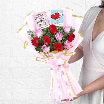FNP Fresh Multicolor Roses Bouquets