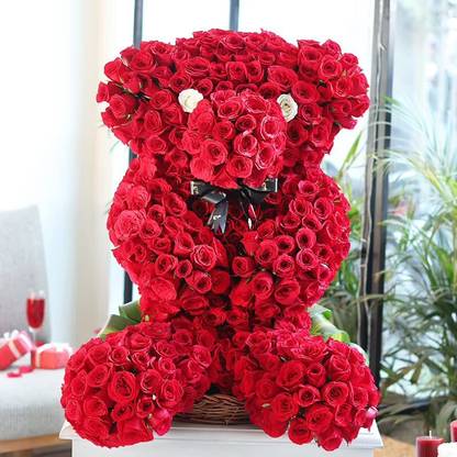 Floweraura Fresh Red Roses Bouquets, Flower Basket