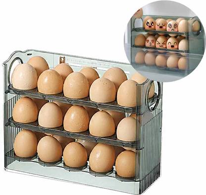 TGOPIT Egg Storage Box - Egg Refrigerator Storage Tray Stackable Plastic Egg Containers Fridge Door Shelf