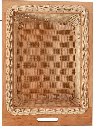 KYNE Wicker Basket for modular Kitchen (16 W X 20 L X 4 H Inch) Wooden Fruit & Vegetable Basket