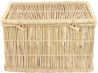 Yuvivaa Eco Friendly Bamboo Cane Handmade Laundry Basket Storage Box Bamboo Fruit & Vegetable Basket