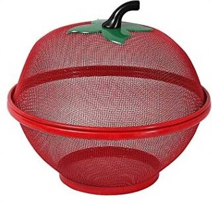 TRENDBIT Fruit Basket with Net Cover Fruits & Vegetables Basket Plastic (Multicolor) Plastic Fruit & Vegetable Basket