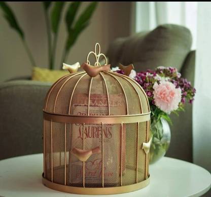 DECORAYSENTERPRISES Bulbul Fruit Basket with mesh (Jaali) Iron Fruit & Vegetable Basket