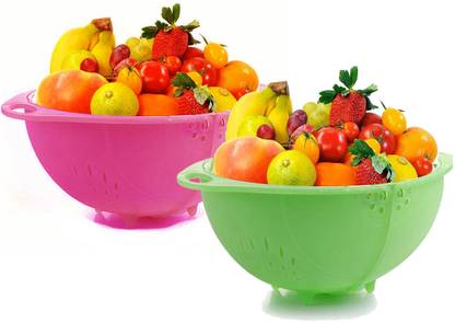 Kitchwish Smart basket fruits and vegetables for Storage bowl, Decorative halmet basket plastic basket storage tokari, 3 step use. Plastic Fruit & Vegetable Basket