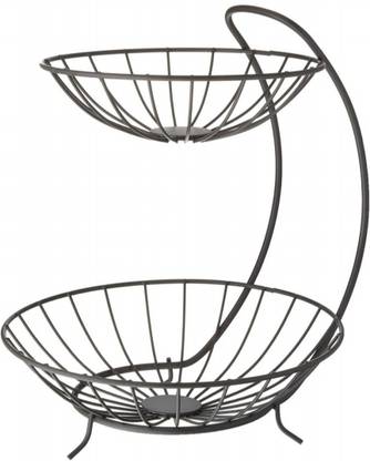 kriyanshi 2 Layer Portable Modern Stainless Steel Fruit & Vegetable Basket