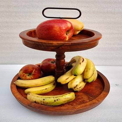 OnlineCraft wooden fruit stand Wooden Fruit & Vegetable Basket