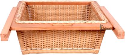 hellocraft Wooden, Plastic Wicker Basket,22x20x8 (Fungus free & Long life Baskets) Storage Basket