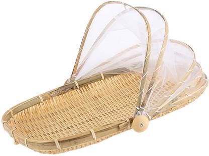 Calandis Bamboo Serving Food Tent Basket Hand Woven Fruit Baskets Storage no Hole XL Bamboo Fruit & Vegetable Basket