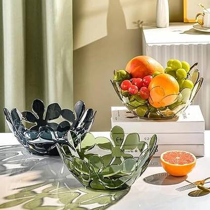 STHITI Flower-Shaped Plastic Fruit Basket Dining Table & Kitchen Storage for Fruits Plastic Fruit & Vegetable Basket