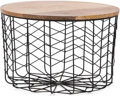 DREAMY WALLS Black Metal Wire Round Storage Basket with Lid for Organizing Kitchen & Pantry Iron Fruit & Vegetable Basket