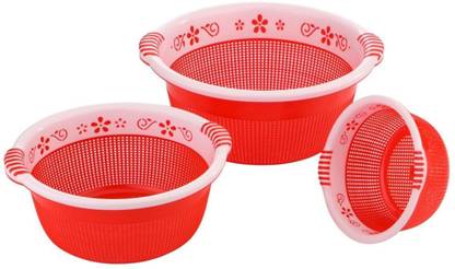 Sukhson India russsia_red_basket Plastic Fruit & Vegetable Basket
