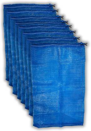 Singhal Mesh Onion Produce Bags with drawstring Blue | 20 x 31.50 Inch Bags Pack of 10 Polypropylene Fruit & Vegetable Basket