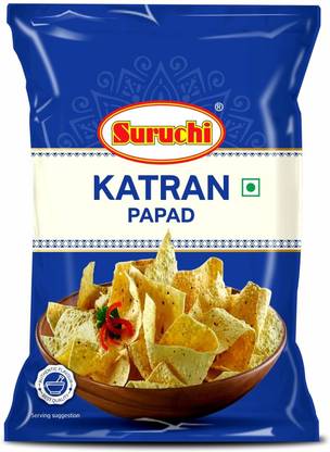 Suruchi Katran Papad - 1kg | Crisp & Crunchy Papad | Ready To Fry Papad Strips Fryums