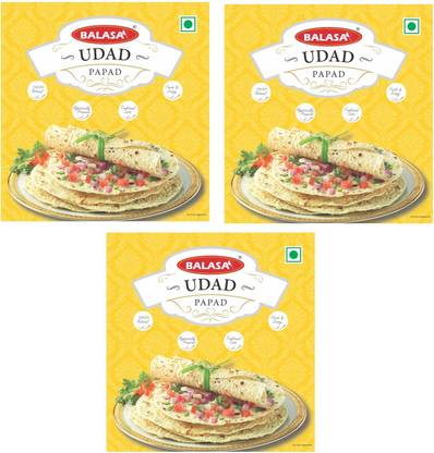 balasa UDAD PAPAD - 200 GMS x Pack of 3 - Combo Masala Papad (Pack of 3)