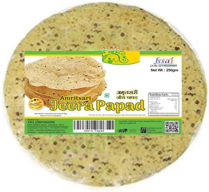 NATRAJ The Right Choice Amritsari Plain JEERA Papad Homemade Crunchy (Urad Dal) Jeera Papad