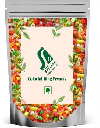 S Eleven Super Market Ready to Fry Small Colourful Pipe Fryums/Ready to Fry Snacks Fryums Fryums