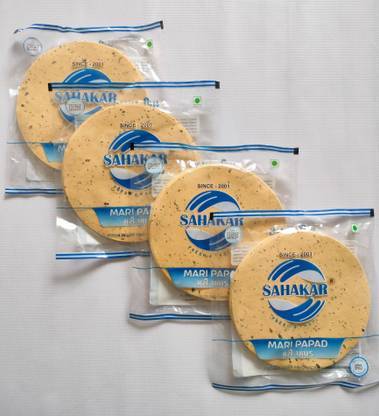 SAHAKAR Double Mari Urad Papad,High Spicy (Pack of 4)