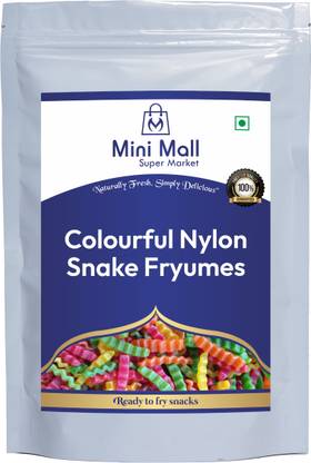 MINIMALL SUPER MARKET Snake Colorful Fryums/Ready to Fry Snacks Fryums
