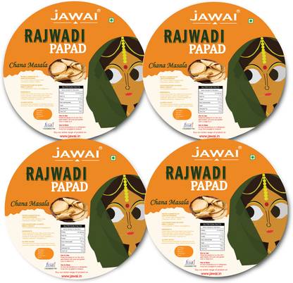 JAWAI Chana Masala Papad | Protein Rich Masala Papad | Handmade Papad | Spicy Papad Masala Papad (Pack of 4)