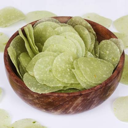 ANUVAN FEEL THE UTSAV Ready to fry Chawal Sabudana Green Chilli Papad | Flavored Green Chilli Papad Fryums