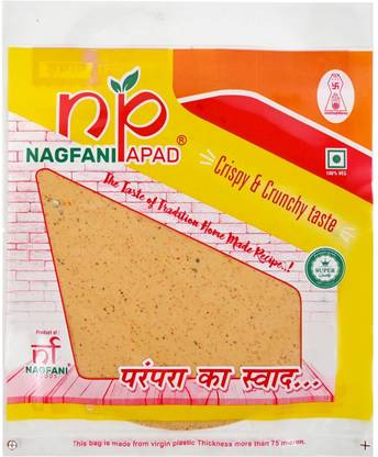 NAGFANI FOODS Red Chilli Mirch Flavor | Thin, Crispy, and Spicy Papad Fryums
