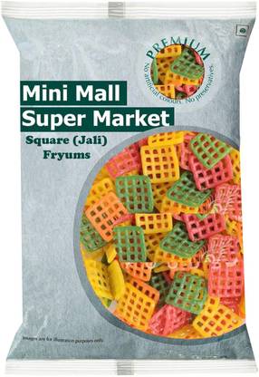 MINIMALL SUPER MARKET Ready to Fry Square Papad Snacks/Colorful Square Fryums Fryums