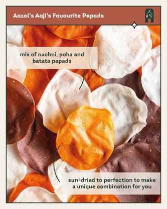 Aazol Aaji's Favourite Papads: Batata | Nachni | Poha (Pack of 4)