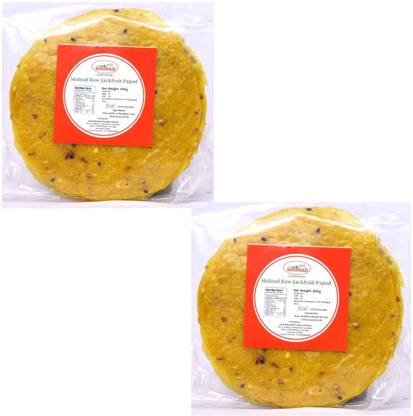 JUST MALNAD Malnad Raw Jackfruit Papad (Happala)|Handmade| (Pack of 2)