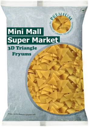 MINIMALL SUPER MARKET 3D Samosa/Triangle Fryums Ready to Fry Papad Snacks With Chat Masala Fryums