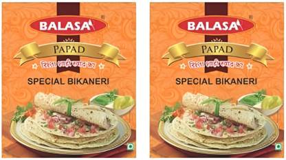 balasa BIKANERI MOONG - Marwari Rajasthani Papads - 400GMS X Pack of 2 Masala Papad (Pack of 2)
