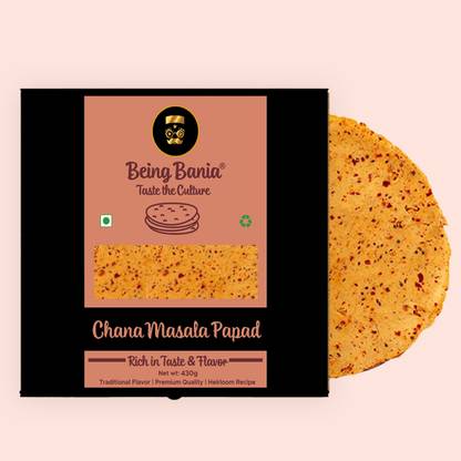 Being Bania Chana Masala Papad, 430g - 100% Natural & Hand Made Masala Papad