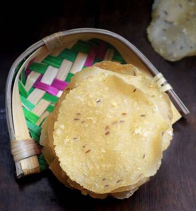 Veganic RicePapad/KhichiyaPapad/CrunchyJeeraRicePapadWithTastemaker Jeera Papad (Pack of 2)