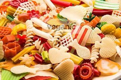 Veganic Fryums Papad Ready To Fry Snack Chips | Free Tastemaker | Multicolour (20 in 1) Fryums