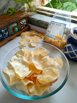 SAHAKAR Ready to Fry Potato Chips(Wafer),Potato papadi Fryums (Pack of 4)