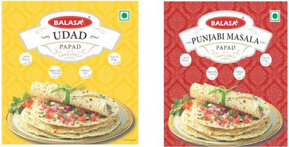 balasa Punjabi Masala + Udad Papad Combo 200 Gram X 4 packs (Pack of 4)
