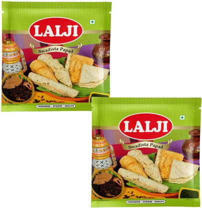 lalji Swadista Bikaneri Papad 800Gm (400Gm x 2) Bikaneri Papad Crispy and Indian Papad Masala Papad (Pack of 2)