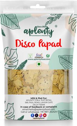 APLENTY Disco Papad - 400GM | Crunchy Mini Papad | Urad Small Papad