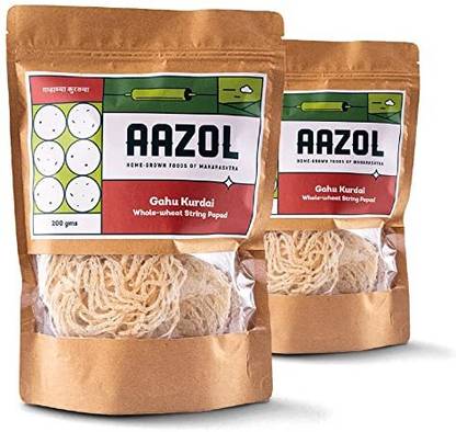 Aazol Whole Wheat String Papad: Gahu Kurdai (Pack of 2)